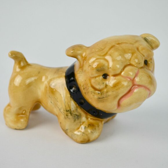 Vintage Ceramic Bulldog Figurine 3.25" Tall 5" Long - Picture 1 of 5